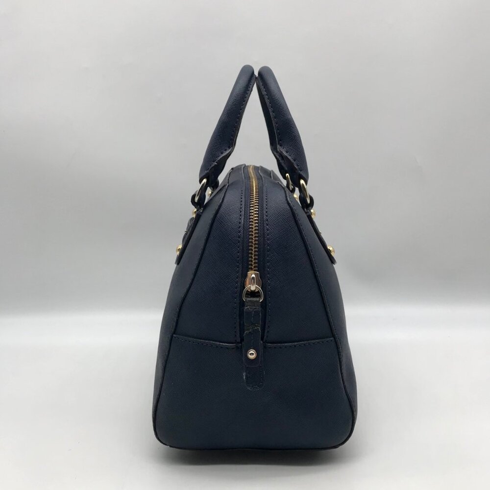 Michael Kors Dark Blue Saffiano Leather Convertible Satchel Bag - Picture 3 of 10